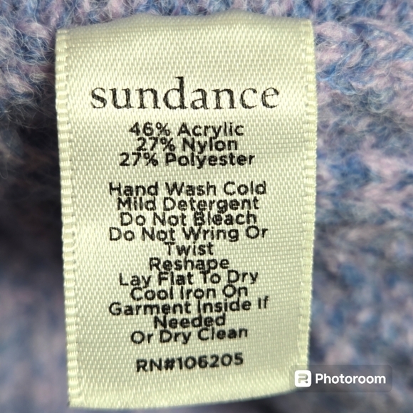 SUNDANCE Purple Cableknit Sycamore Sweater Size Large - Picture 5 of 6